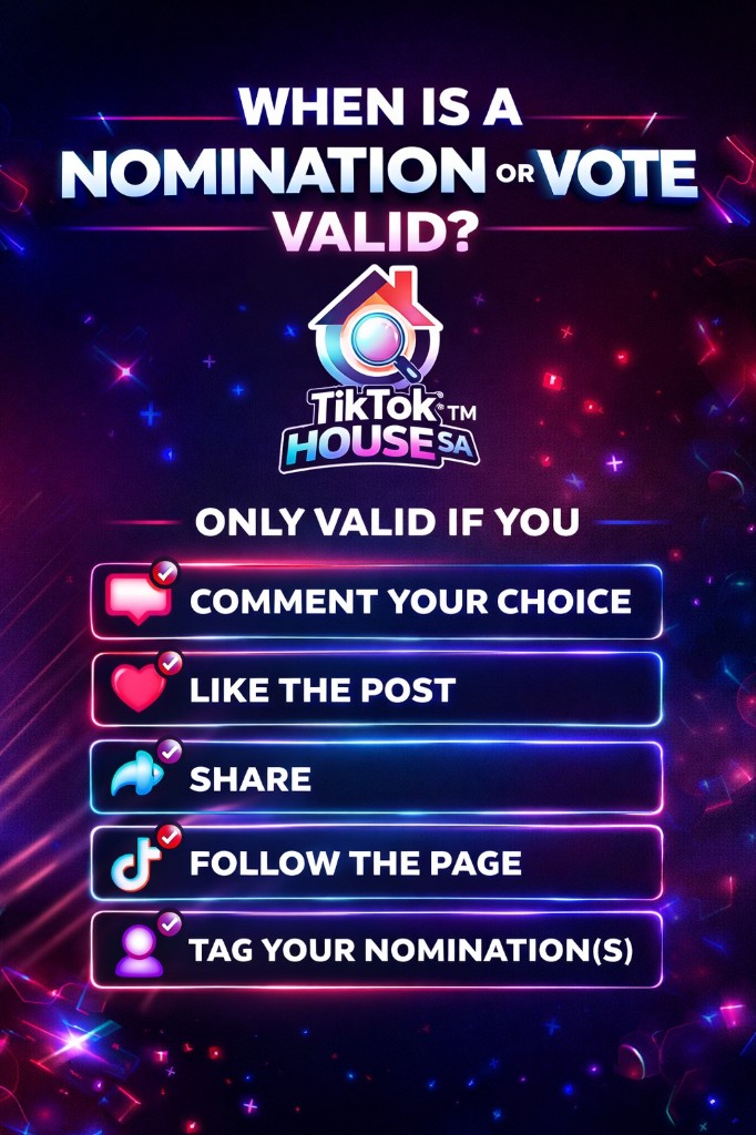 When is a nomination or vote valid? Only valid if you: comment your choice, like the post, share, follow the page, and tag your nomination(s).
